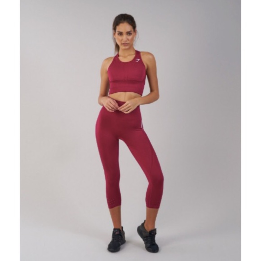 Gymshark Seamless Energy Cropped Leggings - Beet